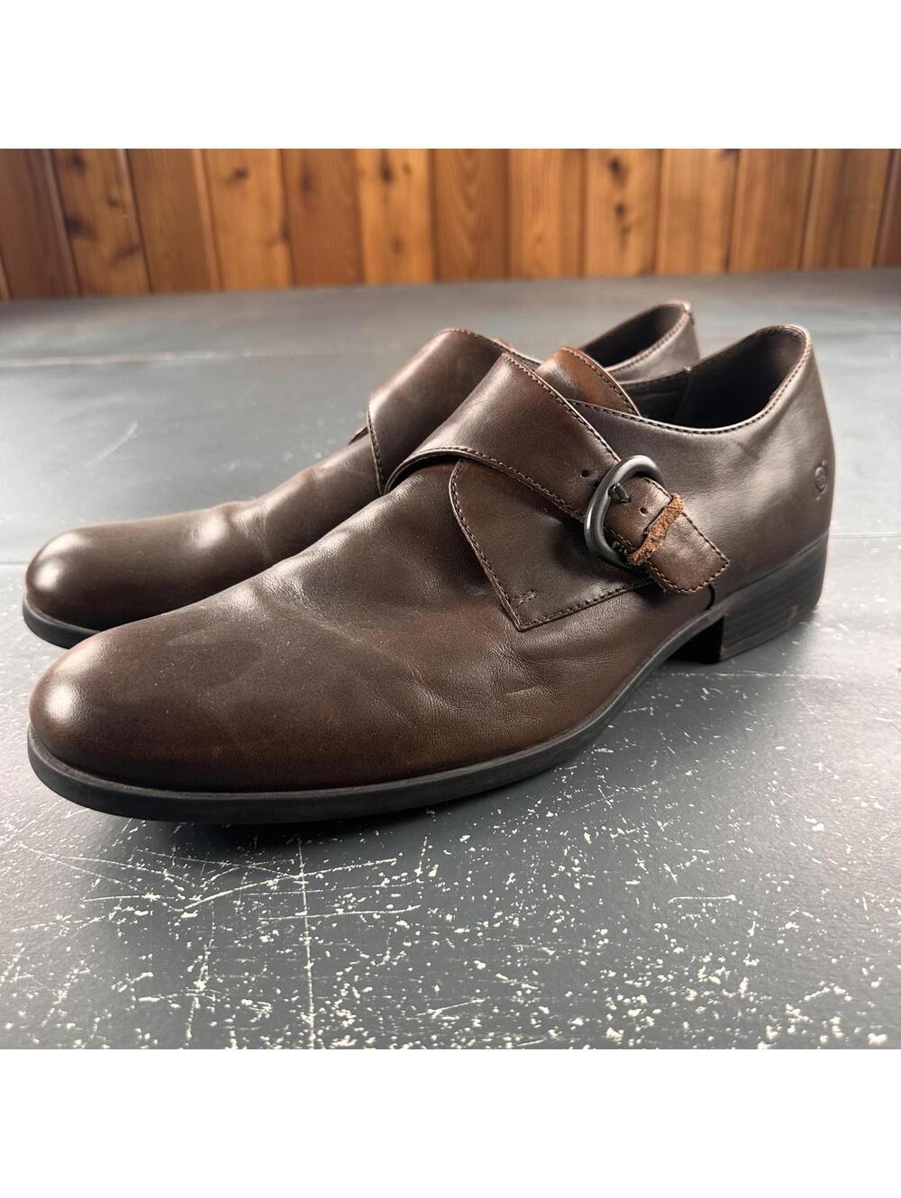 Born Dress Shoes Men 13 Brown Leather Monk Strap Oxford EUC Worn Twice